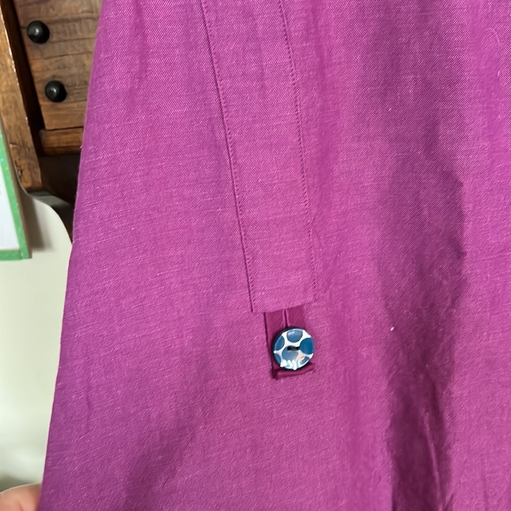 MATILDA JANE Ekaterina Orchid/Navy Linen Blend Lagenlook Dress, Size Small, GUC. - Picture 5 of 10